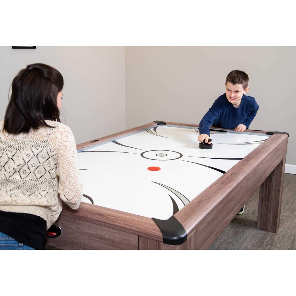 Hathaway Games Driftwood 7-ft Air Hockey Table Combo Set with Benches - Image 3