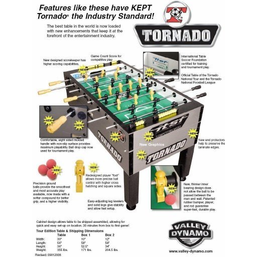 Tornado T-3000 Foosball Table In Matte Black Home Model - Image 2